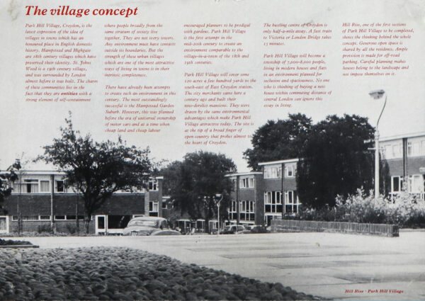 Leaflet with information on redevelopment of Park Hill Estate in Croydon, mid-1960s. ECE/11/5/393