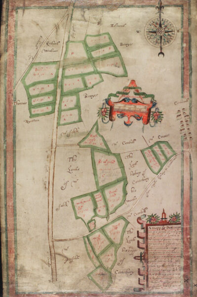 A Map and description of 27 parcels of land in the area of Lambeth Wyke, 1620. TD 220