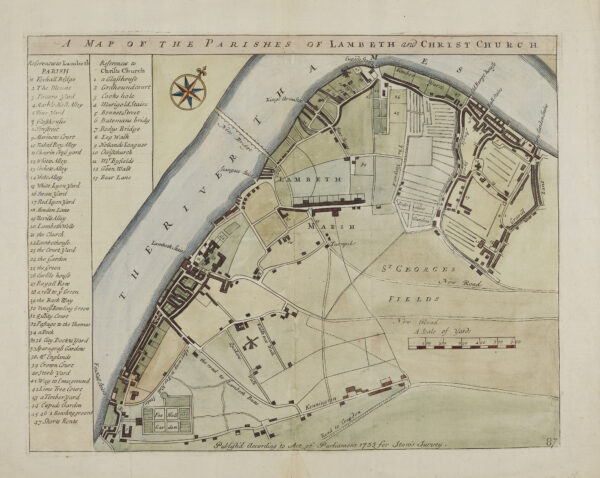 A Map of the Parishes of Lambeth and Christ Church, Prints 016/026