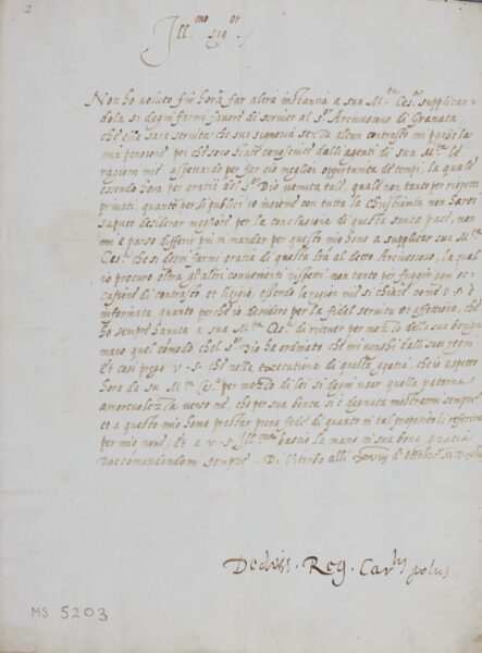 Letter from Reginald Pole to Antoine Perrenot de Granvelle