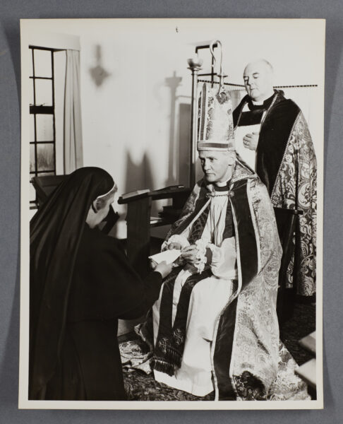 1960s photograph of an unnamed deaconess being ordained.
